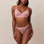 balconnetbeha en stringset vrouwen roze Lounge ondergoed 008ZJ78