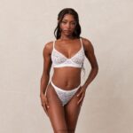 balconnetbeha en stringset vrouwen wit Lounge ondergoed 008ZJ57