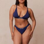 bamboe minimale driehoekige bh & string/slip set vrouwen marine Lounge ondergoed 008ZJ217 - Image 11