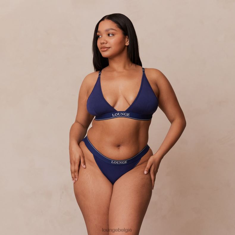 bamboe minimale driehoekige bh & string/slip set vrouwen marine Lounge ondergoed 008ZJ217 - Image 14