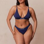 bamboe minimale driehoekige bh & string/slip set vrouwen marine Lounge ondergoed 008ZJ217 - Image 23