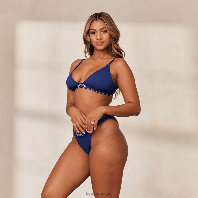 bamboe minimale driehoekige bh & string/slip set vrouwen marine Lounge ondergoed 008ZJ217 - Image 9