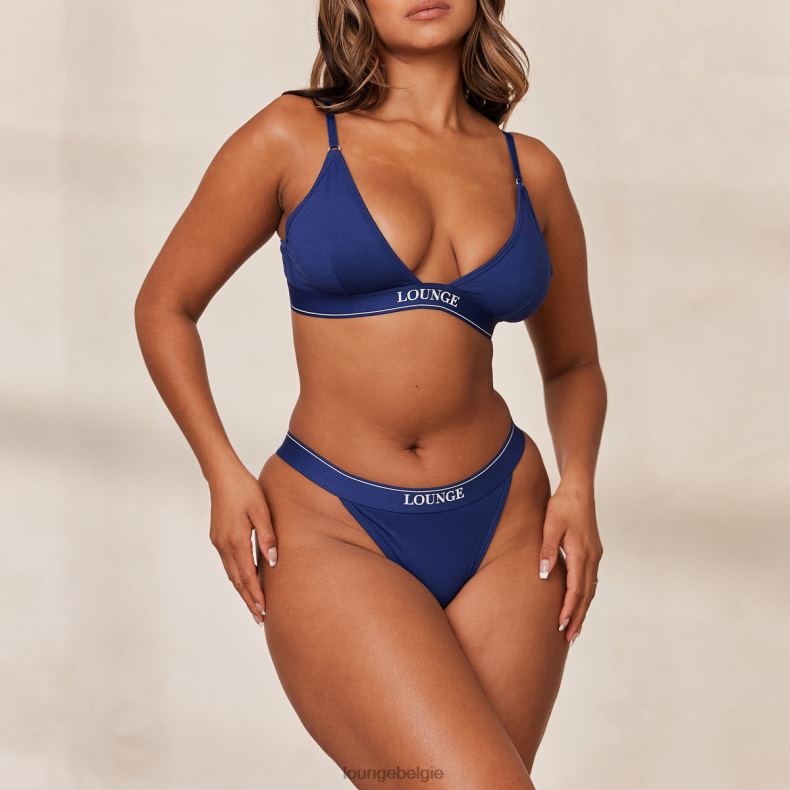 bamboe minimale driehoekige bh & string/slip set vrouwen marine Lounge ondergoed 008ZJ217 - Image 1