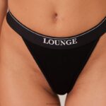 bamboe minimale driehoekige bh & string/slip set vrouwen zwart Lounge ondergoed 008ZJ203 - Image 8