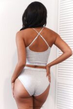 Basisset bralette en string/slip van bamboe vrouwen grijs Lounge ondergoed 008ZJ219 - Image 8