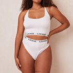 Basisset bralette en string/slip van bamboe vrouwen wit Lounge ondergoed 008ZJ221 - Image 21