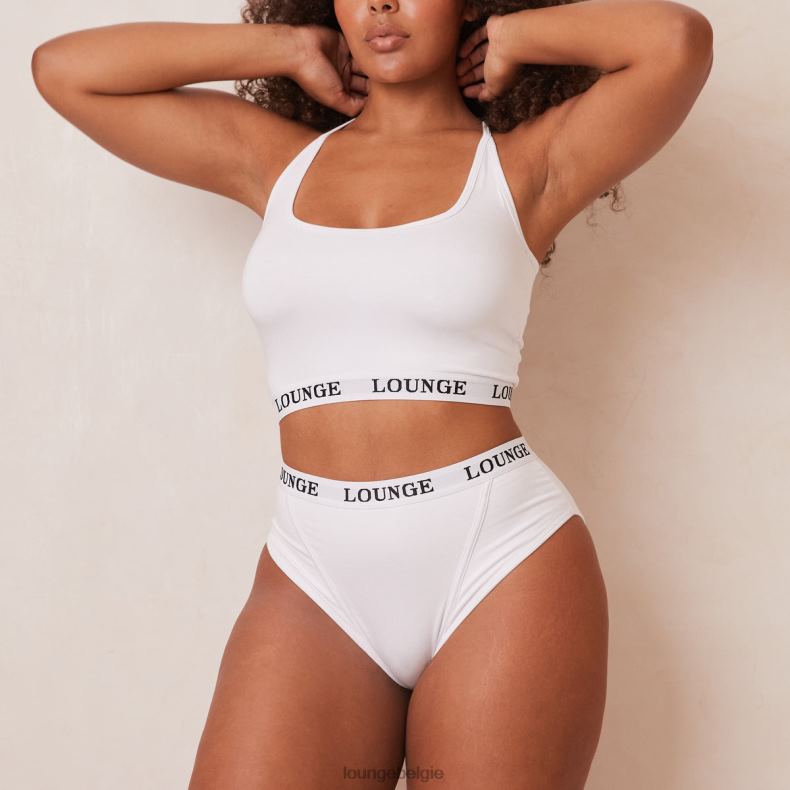 Basisset bralette en string/slip van bamboe vrouwen wit Lounge ondergoed 008ZJ221 - Image 9