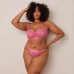 Blossom balconnet bh en string set vrouwen felroze Lounge ondergoed 008ZJ11