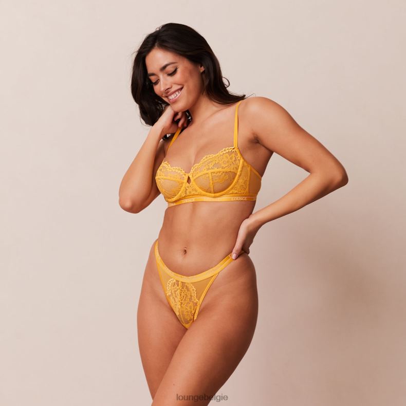 Blossom balconnet bh en string set vrouwen mosterd Lounge ondergoed 008ZJ28 - Image 8