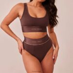 bralette en slipje setje vrouwen chocolade Lounge ondergoed 008ZJ231 - Image 5