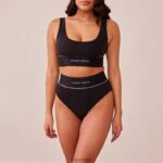 bralette en slipje setje vrouwen zwart Lounge ondergoed 008ZJ232 - Image 5