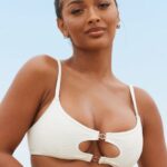Cali getextureerde bikinitop vrouwen room Lounge badkleding 008ZJ984