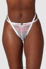 ditsy geborduurde slipje vrouwen wit Lounge ondergoed 008ZJ282 - Image 4