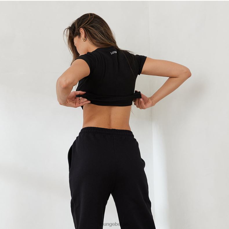 essentieel getailleerd T-shirt met korte mouwen vrouwen zwart Lounge kleding 008ZJ834 - Image 6