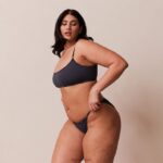 essentiële bralette en string/slip set vrouwen blauwe houtskool Lounge ondergoed 008ZJ179 - Image 3