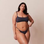 essentiële bralette en string/slip set vrouwen blauwe houtskool Lounge ondergoed 008ZJ179 - Image 9