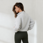 essentiële oversized trui met kwartrits vrouwen vorst melange Lounge kleding 008ZJ887 - Image 2