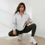 essentiële oversized trui met kwartrits vrouwen vorst melange Lounge kleding 008ZJ887 - Image 3