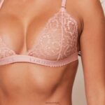 geborduurde triangelbeha en stringset vrouwen roze Lounge ondergoed 008ZJ188 - Image 6