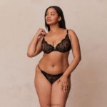 gecharmeerde balconette bh & string/slip set vrouwen zwart Lounge ondergoed 008ZJ16 - Image 11