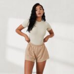 geribbeld t-shirt bodysuit x jess hunt vrouwen bot Lounge kleding 008ZJ809 - Image 5