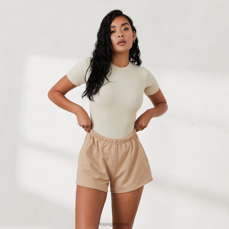 geribbeld t-shirt bodysuit x jess hunt vrouwen bot Lounge kleding 008ZJ809 - Image 5