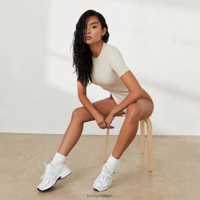 geribbeld t-shirt bodysuit x jess hunt vrouwen bot Lounge kleding 008ZJ809 - Image 1