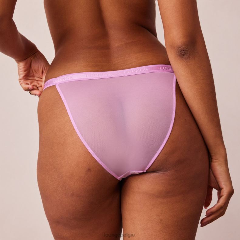 geribbelde driehoekige slip met bloemenmotief vrouwen lavendel roze Lounge ondergoed 008ZJ575 - Image 2