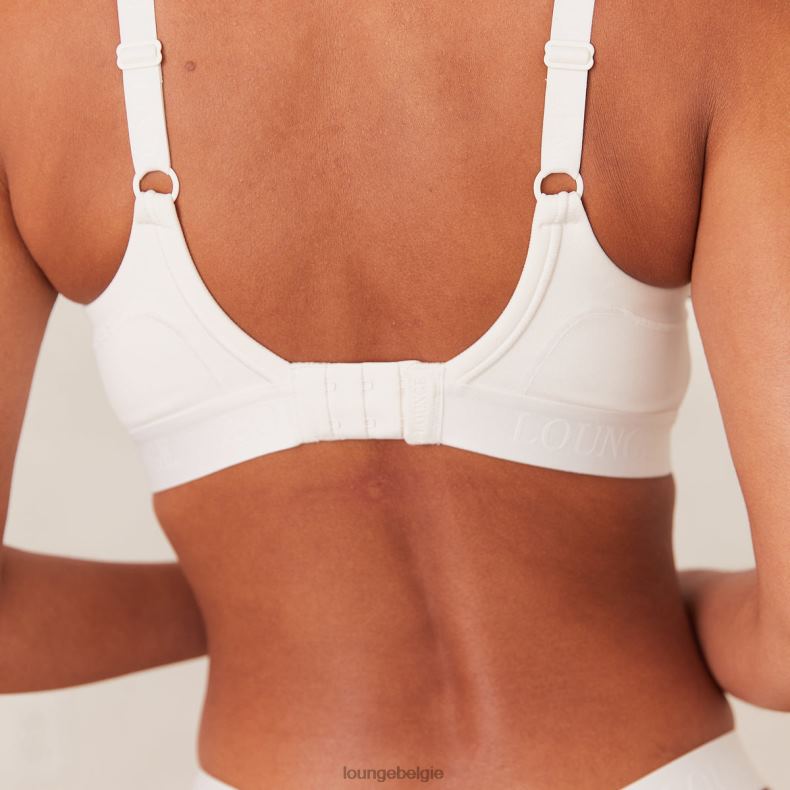 geribbelde mindful bh & string/slip set vrouwen wit Lounge ondergoed 008ZJ169 - Image 8