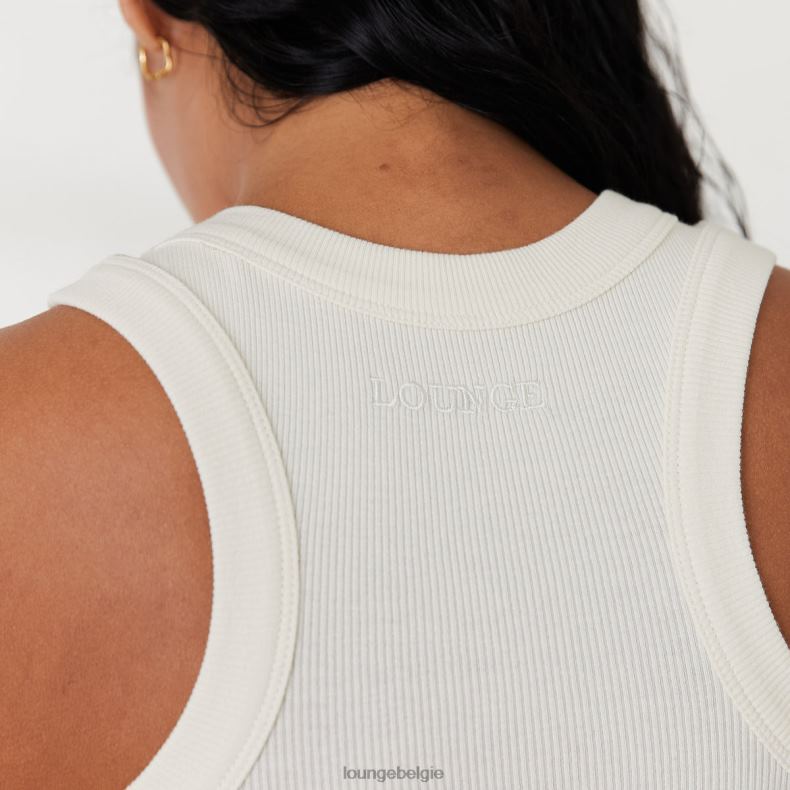 geribbelde racerbacktop x jess hunt vrouwen gebroken wit Lounge kleding 008ZJ814 - Image 4