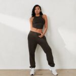 geribbelde racerbacktop x jess hunt vrouwen zwart gewassen Lounge kleding 008ZJ803 - Image 4