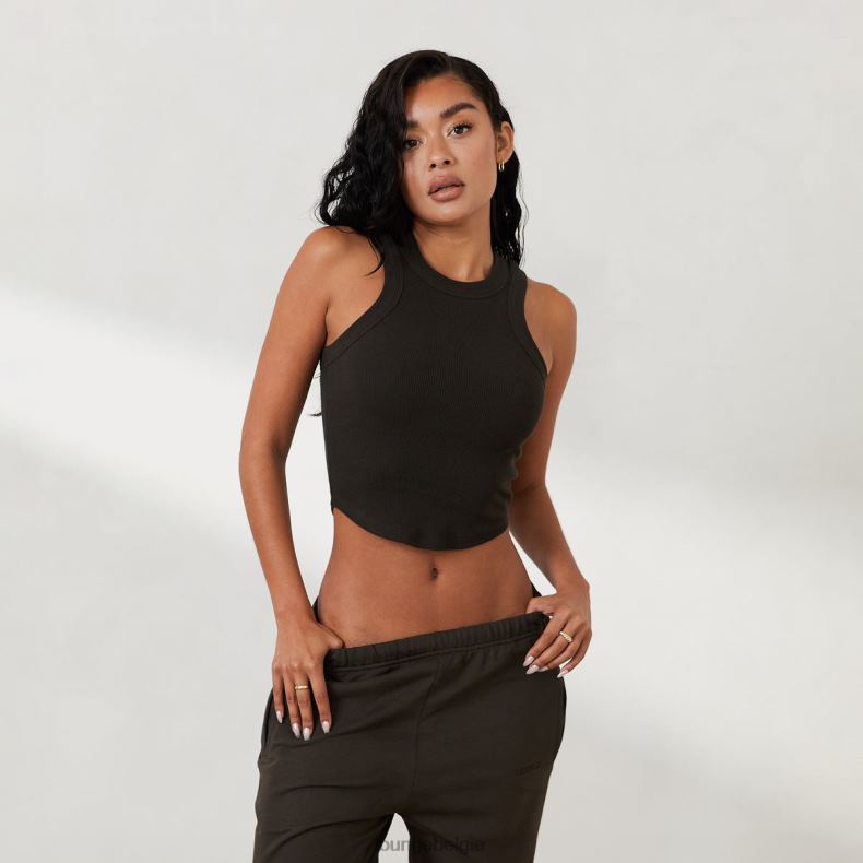 geribbelde racerbacktop x jess hunt vrouwen zwart gewassen Lounge kleding 008ZJ803 - Image 7