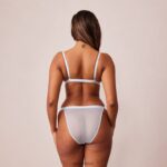 Geribbelde set met driehoekige bh en string/slip met bloemenmotief vrouwen blauw Lounge ondergoed 008ZJ224 - Image 6