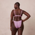 Geribbelde set met driehoekige bh en string/slip met bloemenmotief vrouwen lavendel roze Lounge ondergoed 008ZJ227 - Image 10