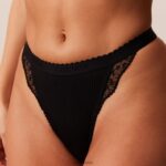 geribbelde string vrouwen zwart Lounge ondergoed 008ZJ507 - Image 3