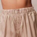 gestreepte satijnen pyjamashort vrouwen nerts Lounge kleding 008ZJ926 - Image 3