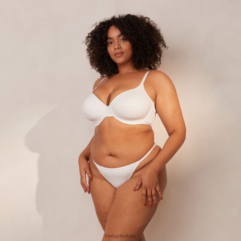 gladde klassieke T-shirt bh & string/slip set vrouwen wit Lounge ondergoed 008ZJ150 - Image 11