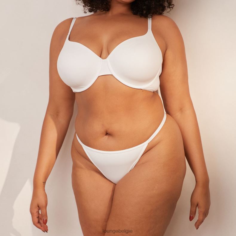 gladde klassieke T-shirt bh & string/slip set vrouwen wit Lounge ondergoed 008ZJ150 - Image 17