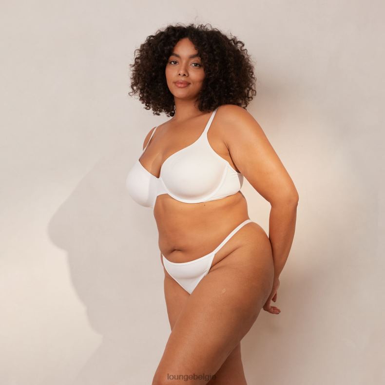 gladde klassieke T-shirt bh & string/slip set vrouwen wit Lounge ondergoed 008ZJ150 - Image 19