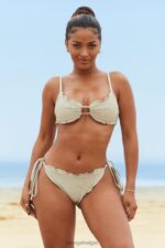 Hawaiiaanse getextureerde bikinitop vrouwen olijf Lounge badkleding 008ZJ994 - Image 5