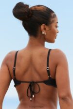 Hawaiiaanse getextureerde bikinitop vrouwen zwart Lounge badkleding 008ZJ998 - Image 2