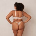 illustratie balconette bh & string/slip set vrouwen parel Lounge ondergoed 008ZJ20 - Image 2