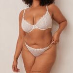 illustratie balconette bh & string/slip set vrouwen parel Lounge ondergoed 008ZJ20 - Image 11