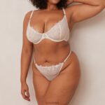 illustratie balconette bh & string/slip set vrouwen parel Lounge ondergoed 008ZJ20 - Image 5