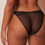 illustratie balconette bh & string/slip set vrouwen zwart Lounge ondergoed 008ZJ17 - Image 4
