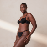 je dagelijkse T-shirt-bh en string/slip-set vrouwen zwart Lounge ondergoed 008ZJ124 - Image 2