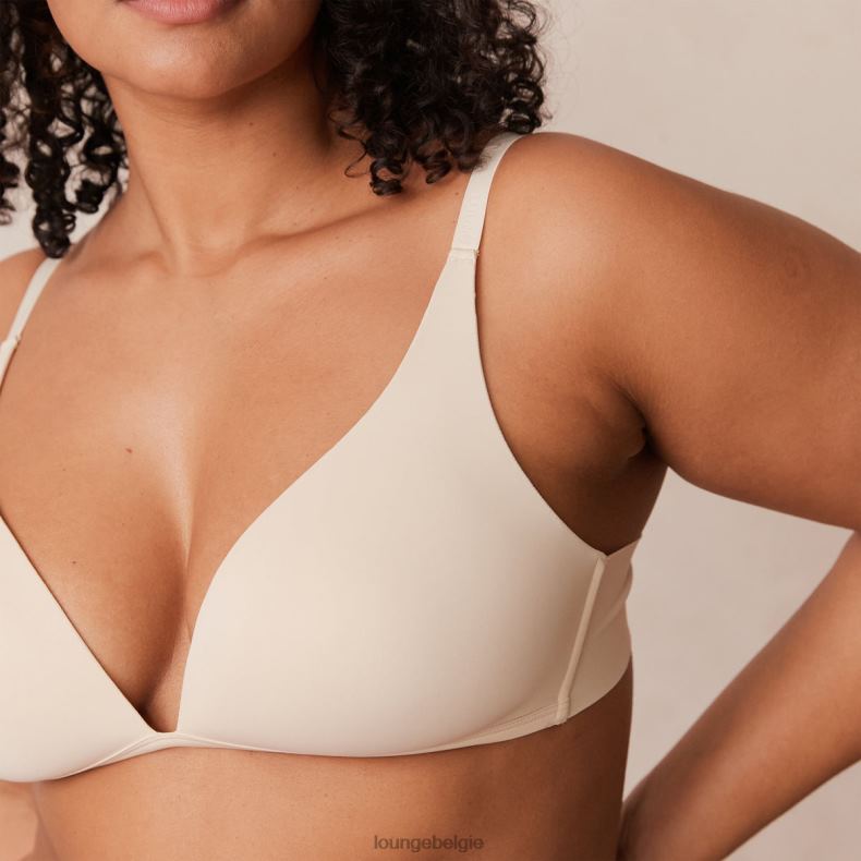 lichte set met diepuitgesneden T-shirt-bh en string/slip zonder beugel vrouwen latte Lounge ondergoed 008ZJ228 - Image 22