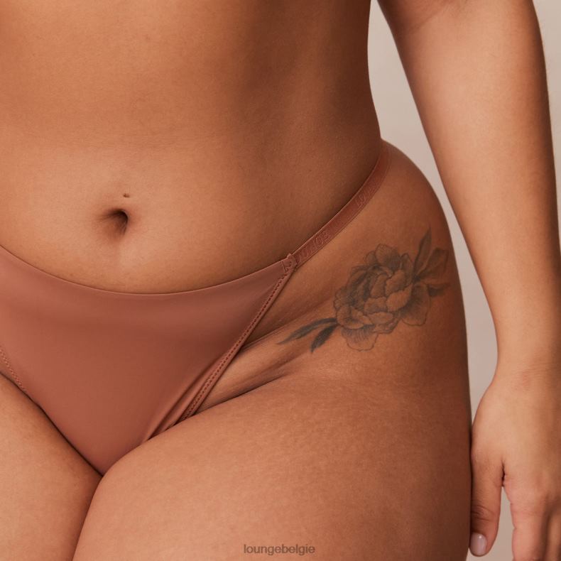 lichte set met diepuitgesneden T-shirt-bh en string/slip zonder beugel vrouwen mokka Lounge ondergoed 008ZJ230 - Image 17