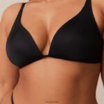 lichte set met diepuitgesneden T-shirt-bh en string/slip zonder beugel vrouwen zwart Lounge ondergoed 008ZJ226 - Image 15