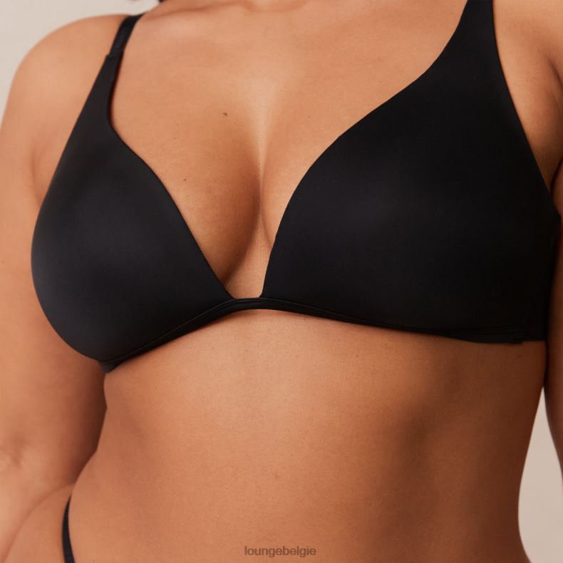 lichte set met diepuitgesneden T-shirt-bh en string/slip zonder beugel vrouwen zwart Lounge ondergoed 008ZJ226 - Image 15